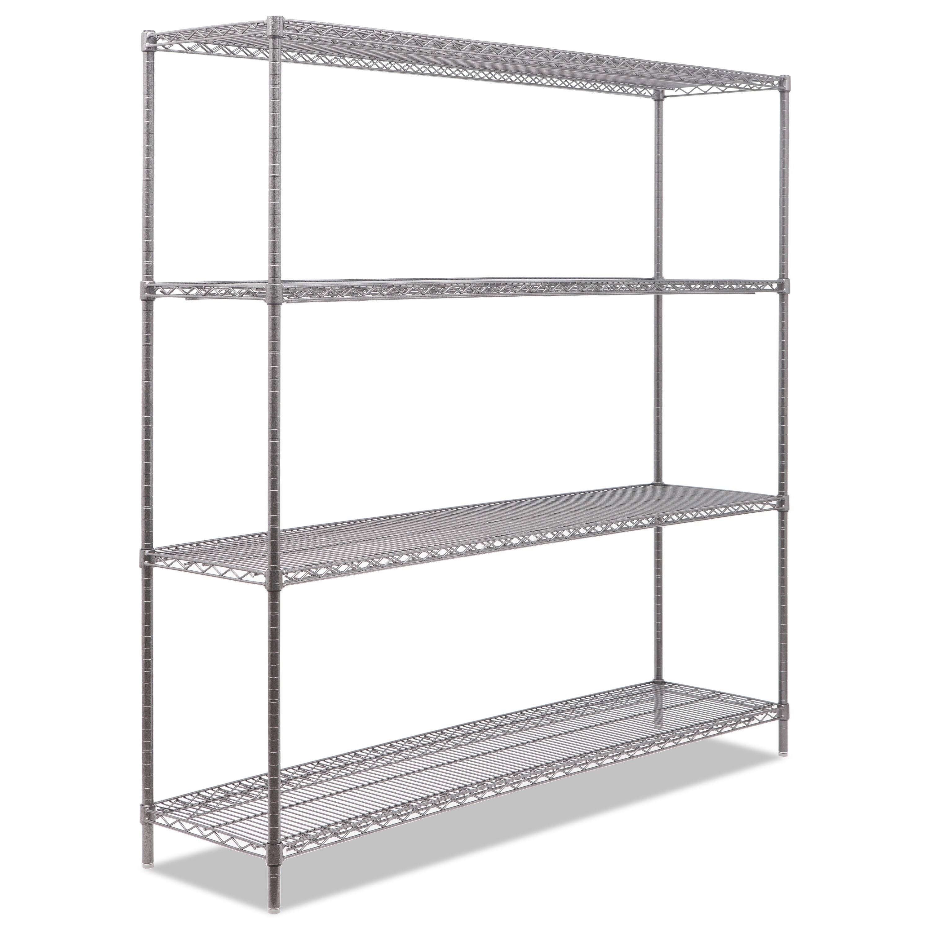 Alera Ba Plus Wire Shelving Kit 4 Shelves 72x22x18x22x72x22 Black Anthracite Plus