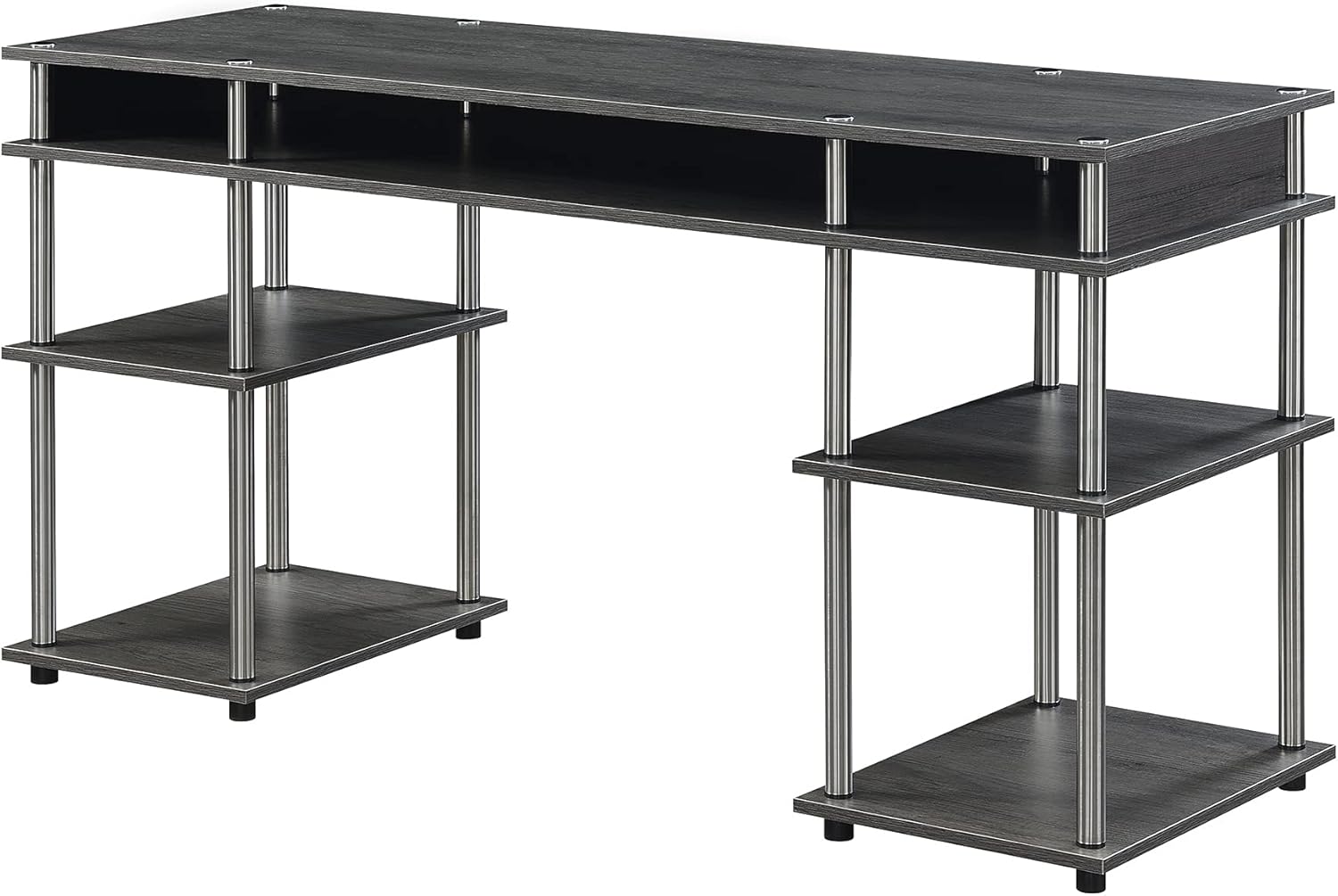 Convenience Concepts Designs2Go No Tools Deluxe Student Desk with Shelves, 60