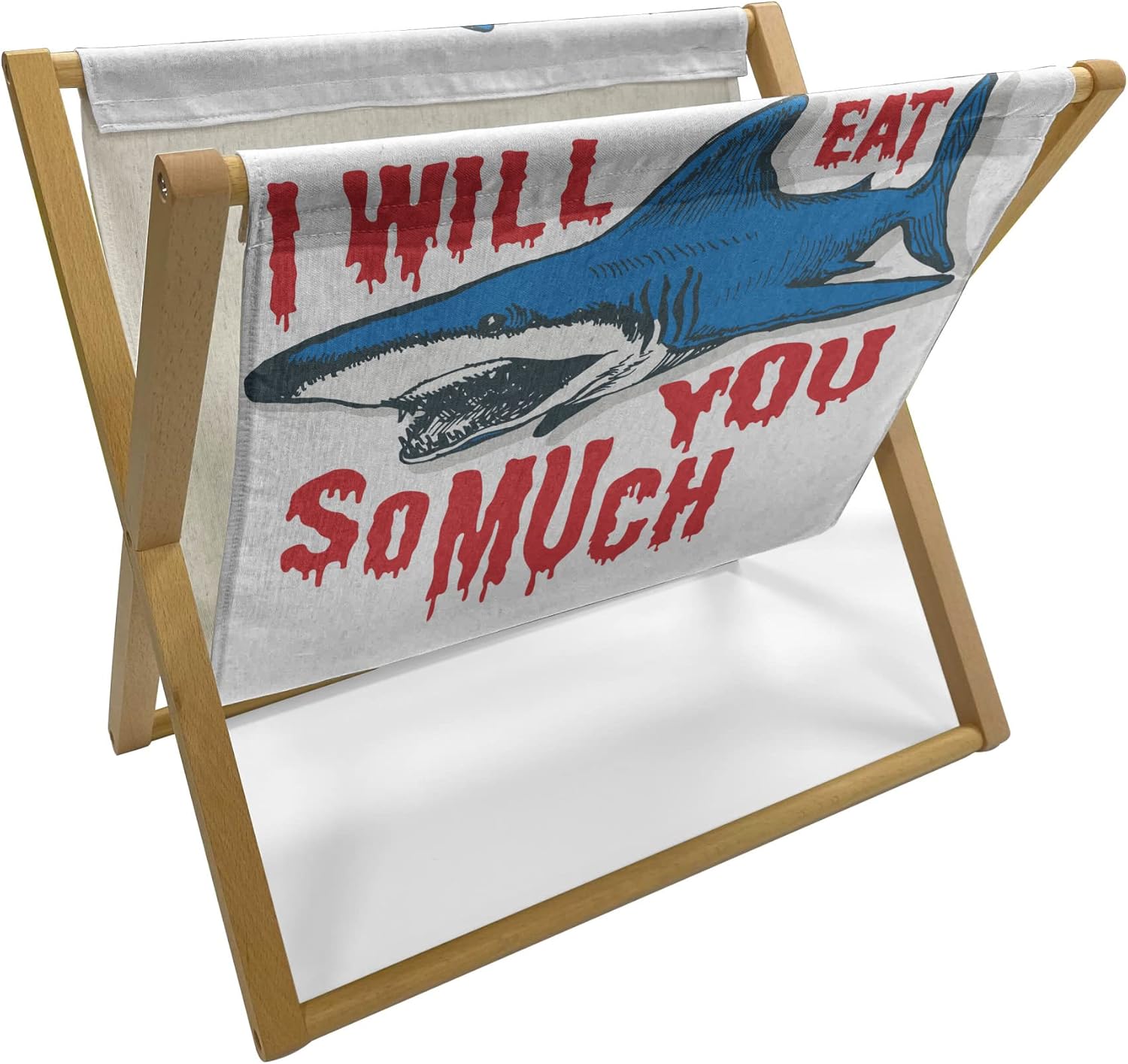 Lunarable Coral Magazine and Book Holder, Rustic Timber Wooden Faded Background Nostalgic Aged Oak Tree Minimalist Image Print, Floor Rack Accent Living Room Office and School, 22