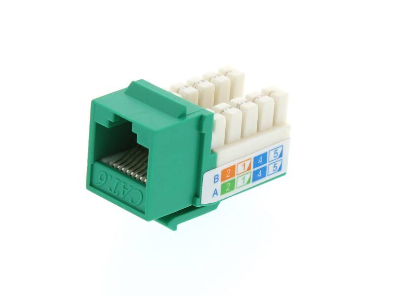 Green, 90 Degree, 110 UTP, Qty 50 - Cat6 Keystone Jack Speed Terminati