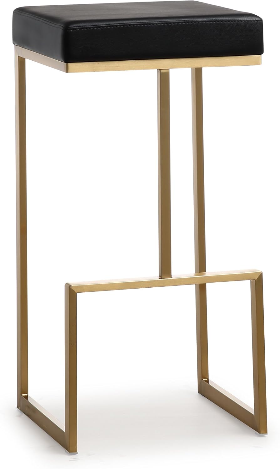 TOV Furniture Ferra Steel Barstool, Black