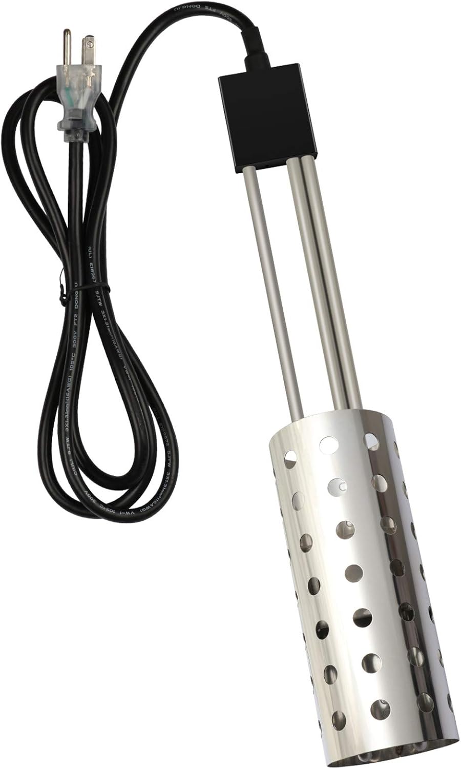 1500W Immersion Heater, Gesail UL-Listed Bucket Water Heater with 304 Stainless-steel Guard, Submersible Bucket Heater with Thermostat and Auto Shutoff, Perfect for Home Travel and Winter Job Pack of 2