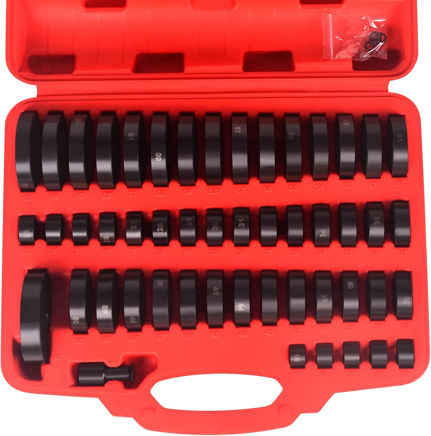 SCITOO 52Pc Custom Bushing Bearing Removal Seal Driver Tool Set Fit for Most Cars, Transmission Wheel Axle Bearing Race Seal Tool Kit