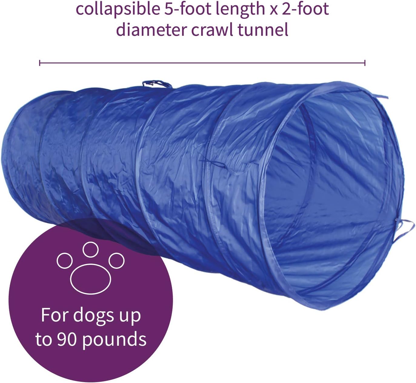 MiMu Dog Agility Training Equipment Kit with 5-Foot Full Length Dog Agility Tunnel, 8 Weave Poles, 1 Dog Agility Jump Pack of 2