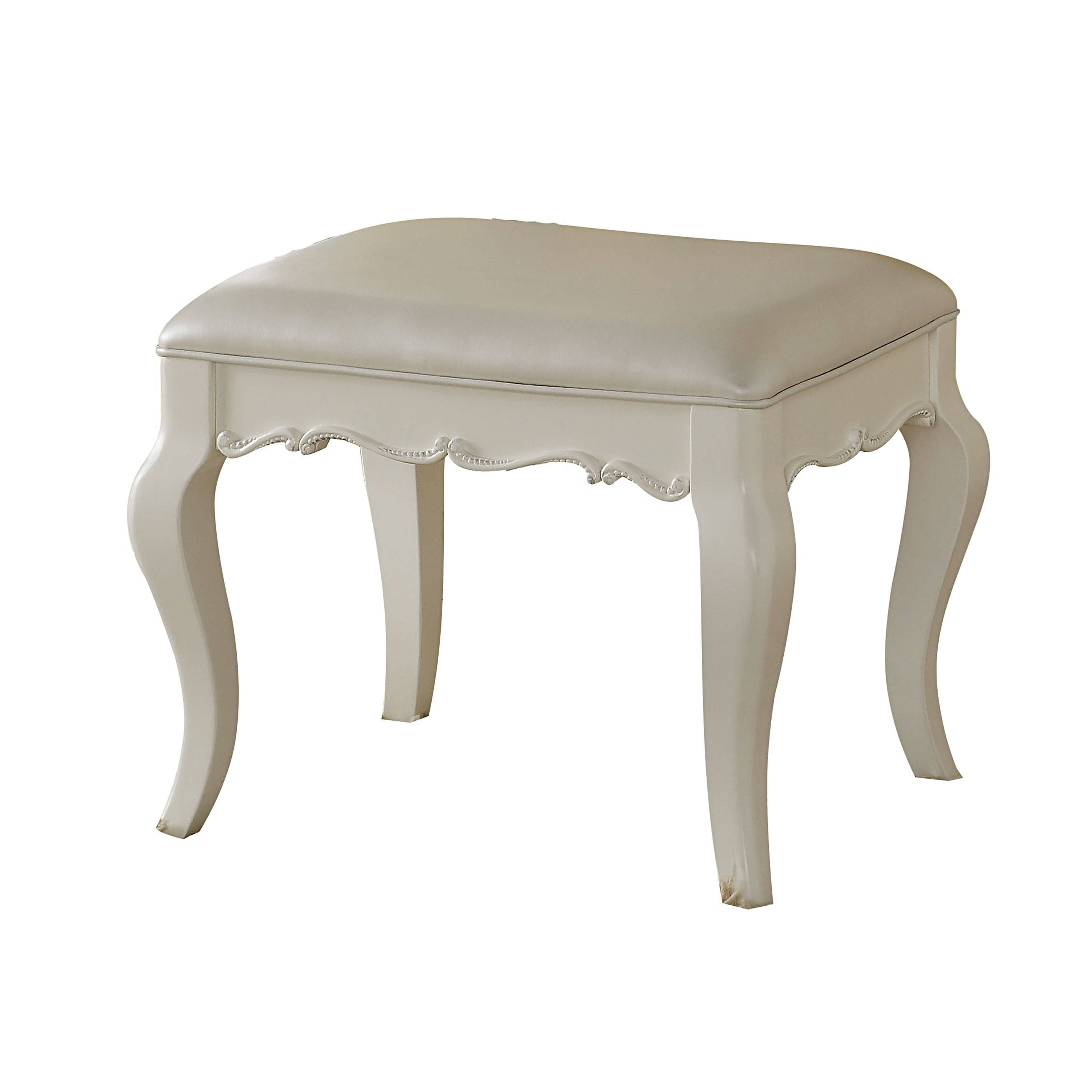 Acme Edalene Vanity Stool Pearl White