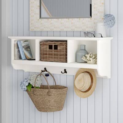 Douglas Entryway Wall Mounted Coat Rack Beachcrest Home Color: White