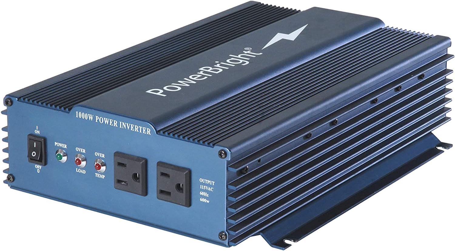 Power Bright APS1000-12 Pure Sine Power Inverter 1000 Watt continuous / 2000 watt Peak 12 Volt DC To 120 Volt AC