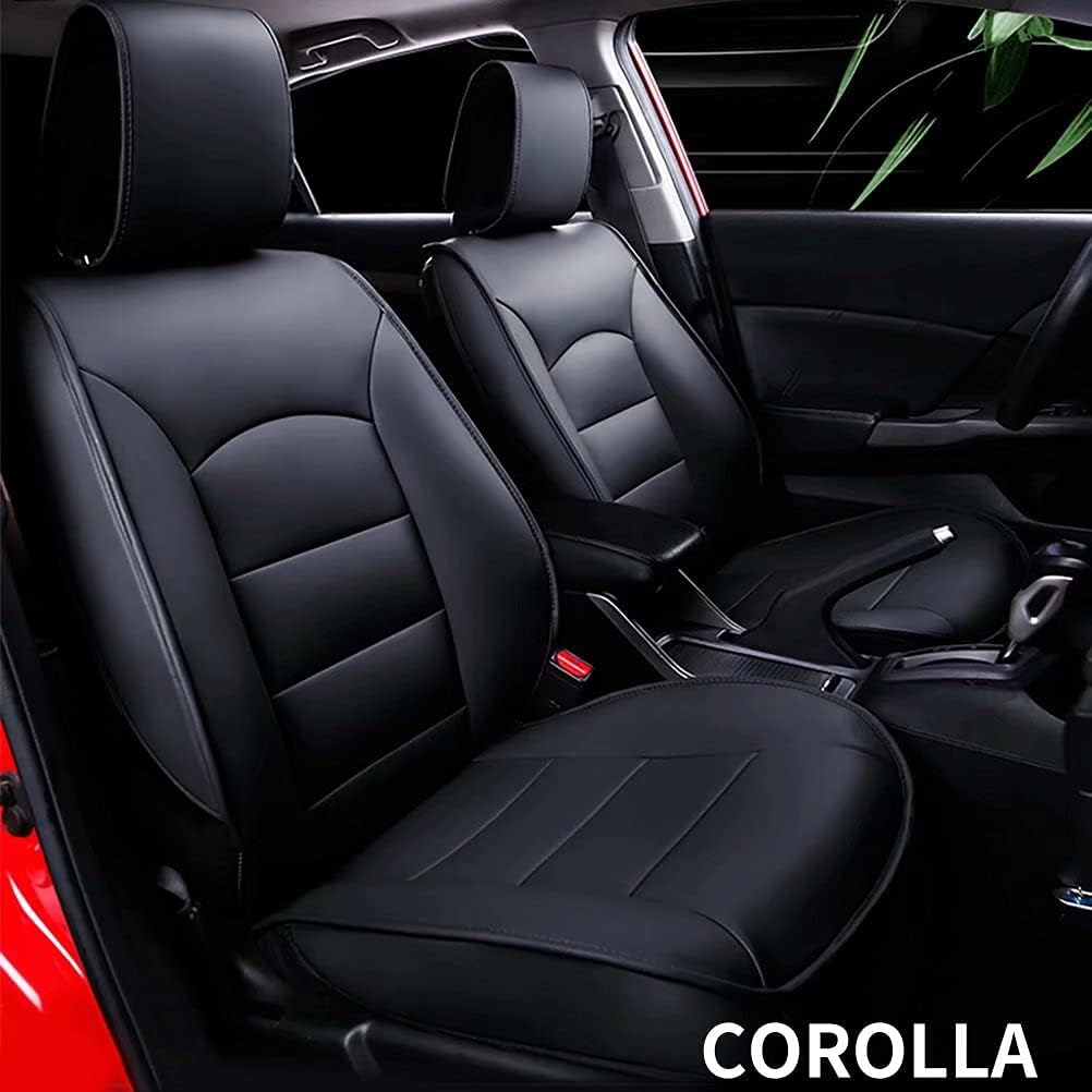 Car Seat Cover Custom Fit for Toyota Corolla 2019-2007,Luxurious Full Set of Car Seat Covers with Airbag Compatible.Automotive Interior Accessories,Waterproof Faux Leather