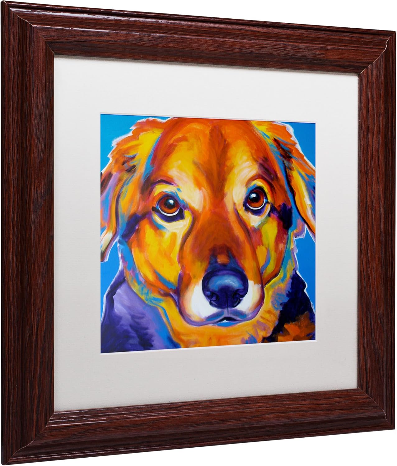 Riley Square Artwork by DawgArt Wood Frame, 11 by 11-Inch, White Matte Pack of 2