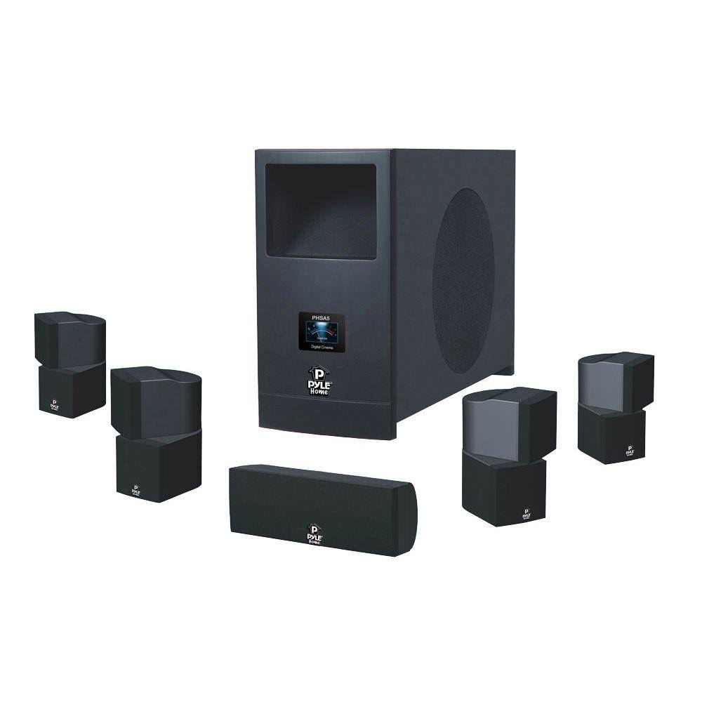 Pyle 5.1 Home Theater System with Active Subwoofer and Five Satellite PHSA5