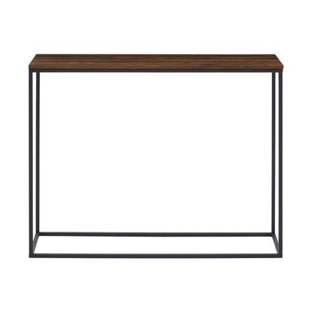 42 in. Dark Walnut/Black Standard Rectangle Composite Console Table