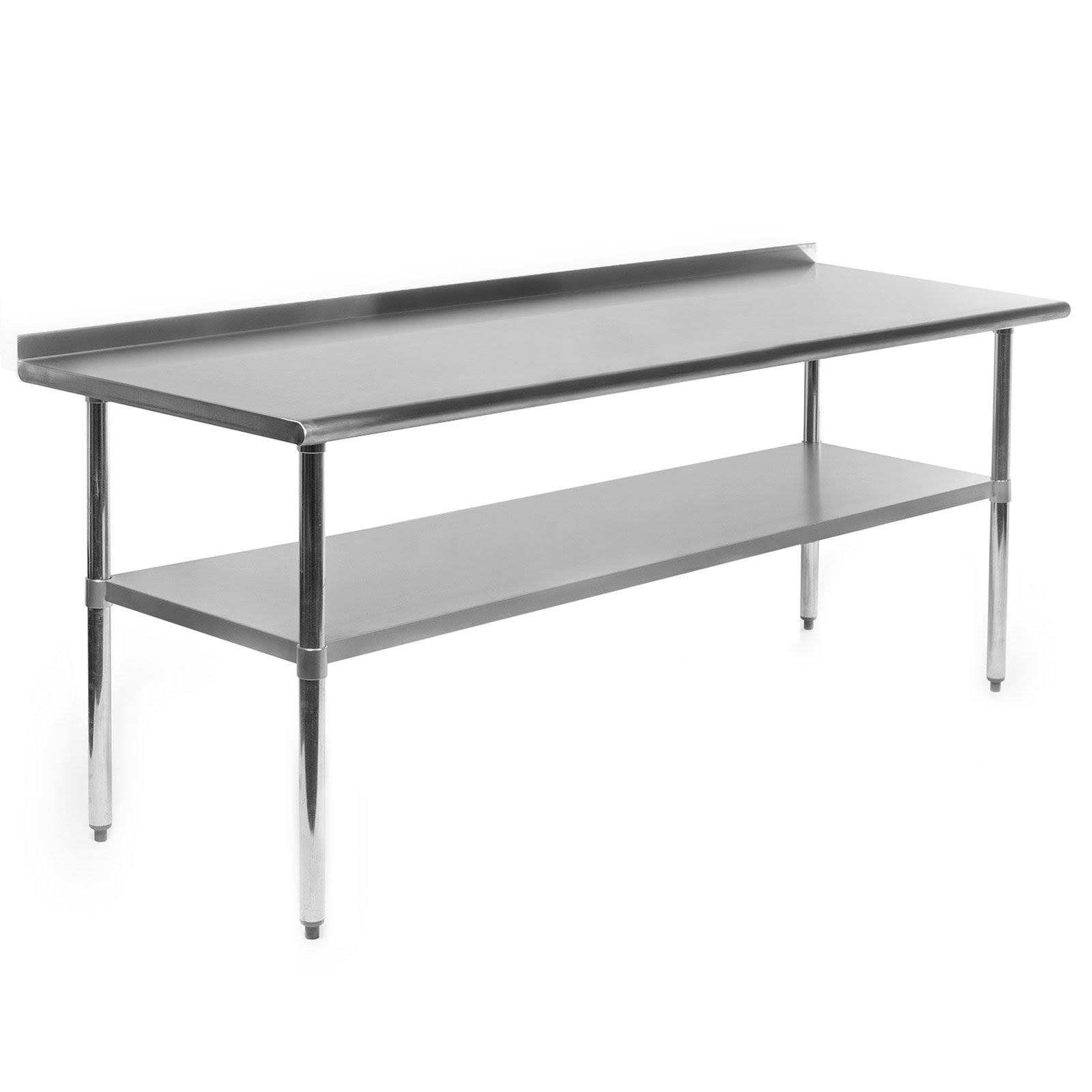 GRIDMANN NSF Stainless Steel Commercial Kitchen Prep u0026 Work Table w/ Backsplash - 30 in. x 72 in.