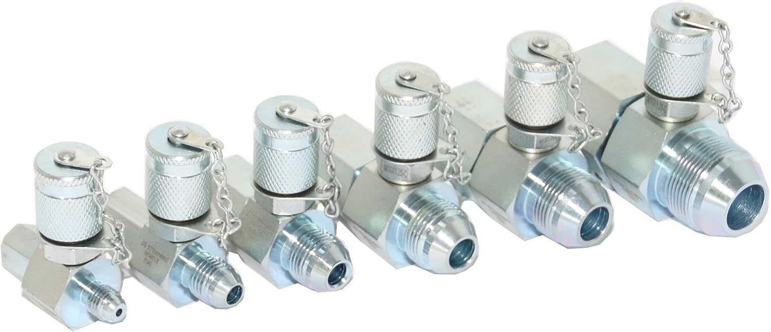 XZT KOM 6PACK Japanese JIS30 Hydraulic Swivel Run tees,hydrulic tee Connector,Tester Coupling Set for Hydraulic System, Excavator Construction Machinery