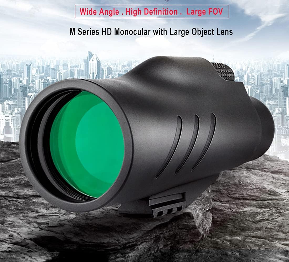 Asika10x50 Monocular Nitrogen Blanketing Water Proof FOV 306ft@1000yds with BAK4 Optical Roof Prism & FMC Multi-Layer Optical Coating Monocular for Bird Watching, Hunting, Sport & Outdoor Activities