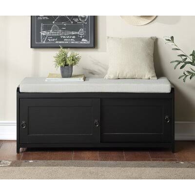 Ayrshire Cabinet Storage Bench Winston Porter Color: Black