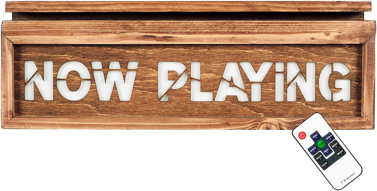 LocalBeavers Now Playing Vinyl Record Storage Stand | Handmade Wooden LightBox Holder for 12 inch or 45 LPs (White LEDs - Switched Cable) Pack of 2