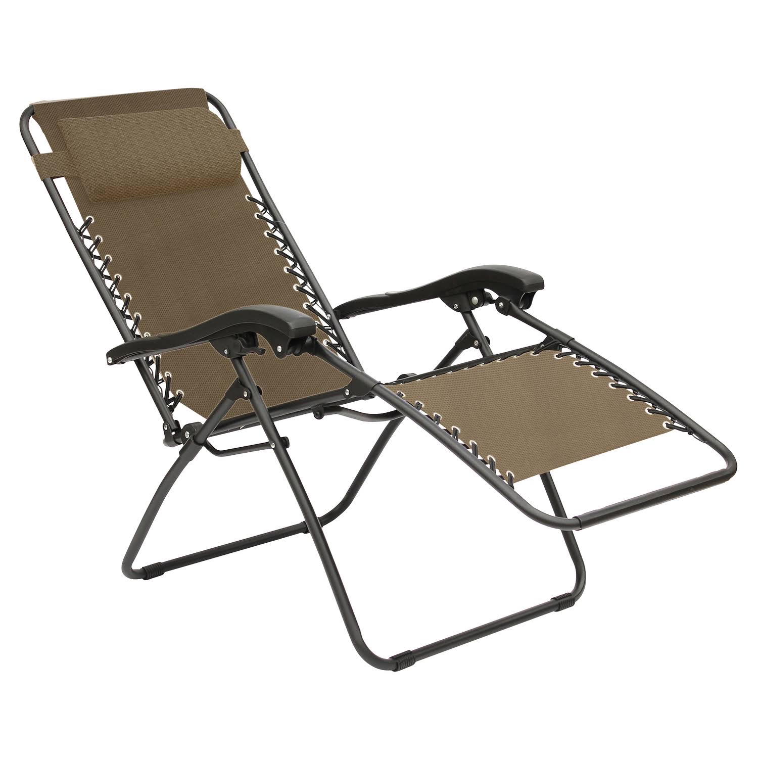 Living Accents 1 Person Black Steel Relaxer Chair Taupe