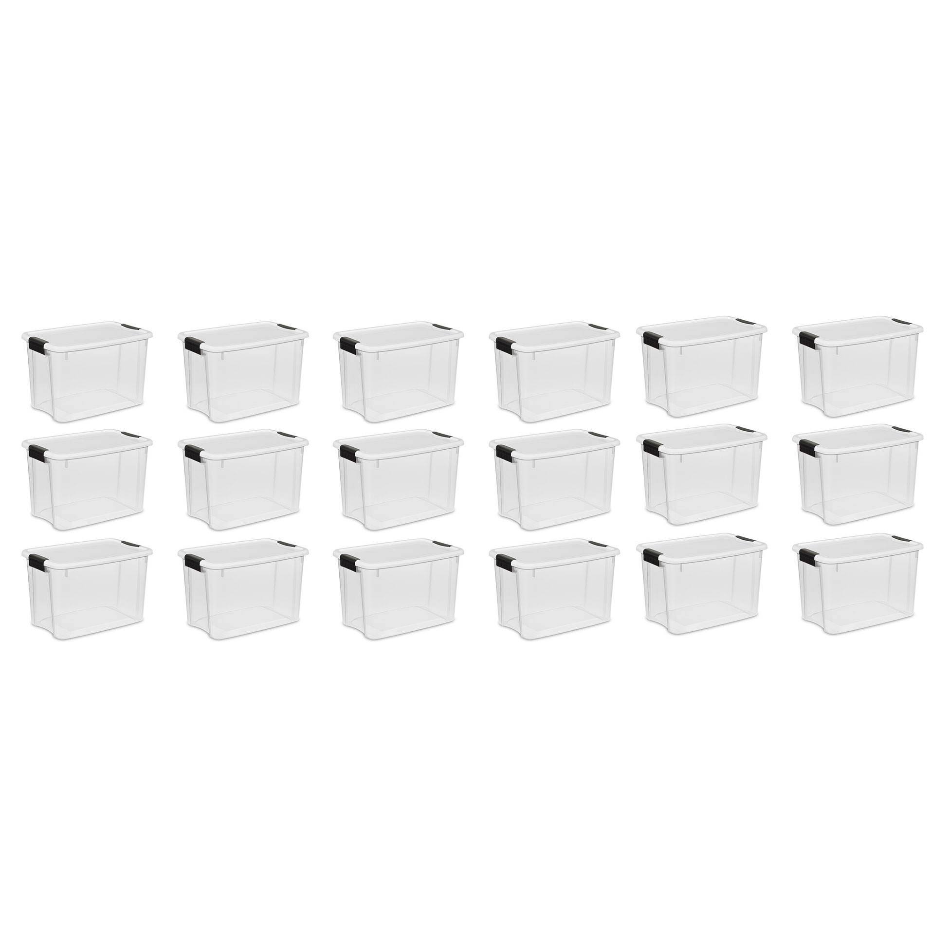 Sterilite 30 Quart Ultra Clear Plastic Stackable Storage Container (18 Pack)