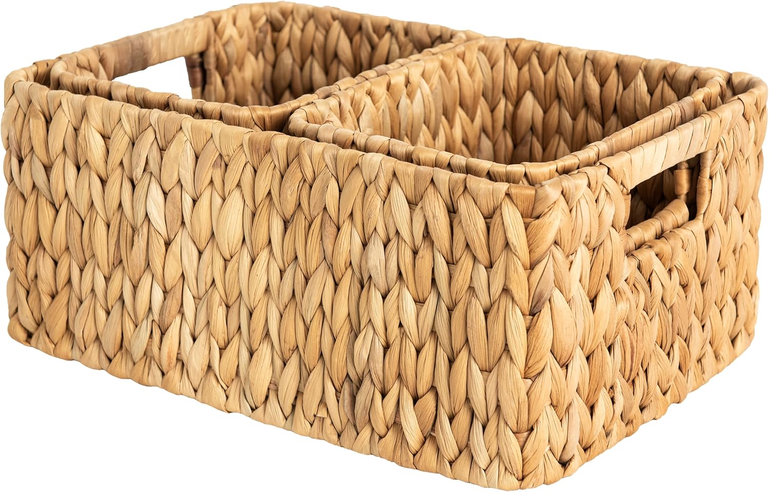 StorageWorks Hand-Woven Storage Baskets, Water Hyacinth Wicker Baskets for Organizing, Set of 3 (1PC Large, 2PCS Medium), 14 ¾ x 10 ½ x 6 ¼ inches Pack of 2