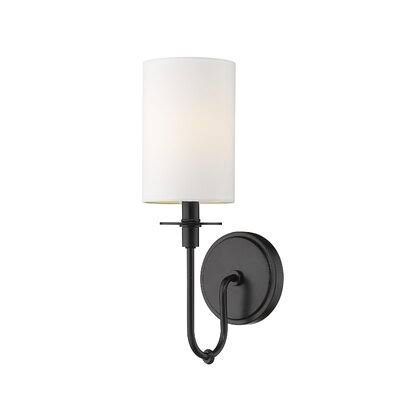 Rheems 1-Light Armed Sconce Three Posts Finish: Matte Black