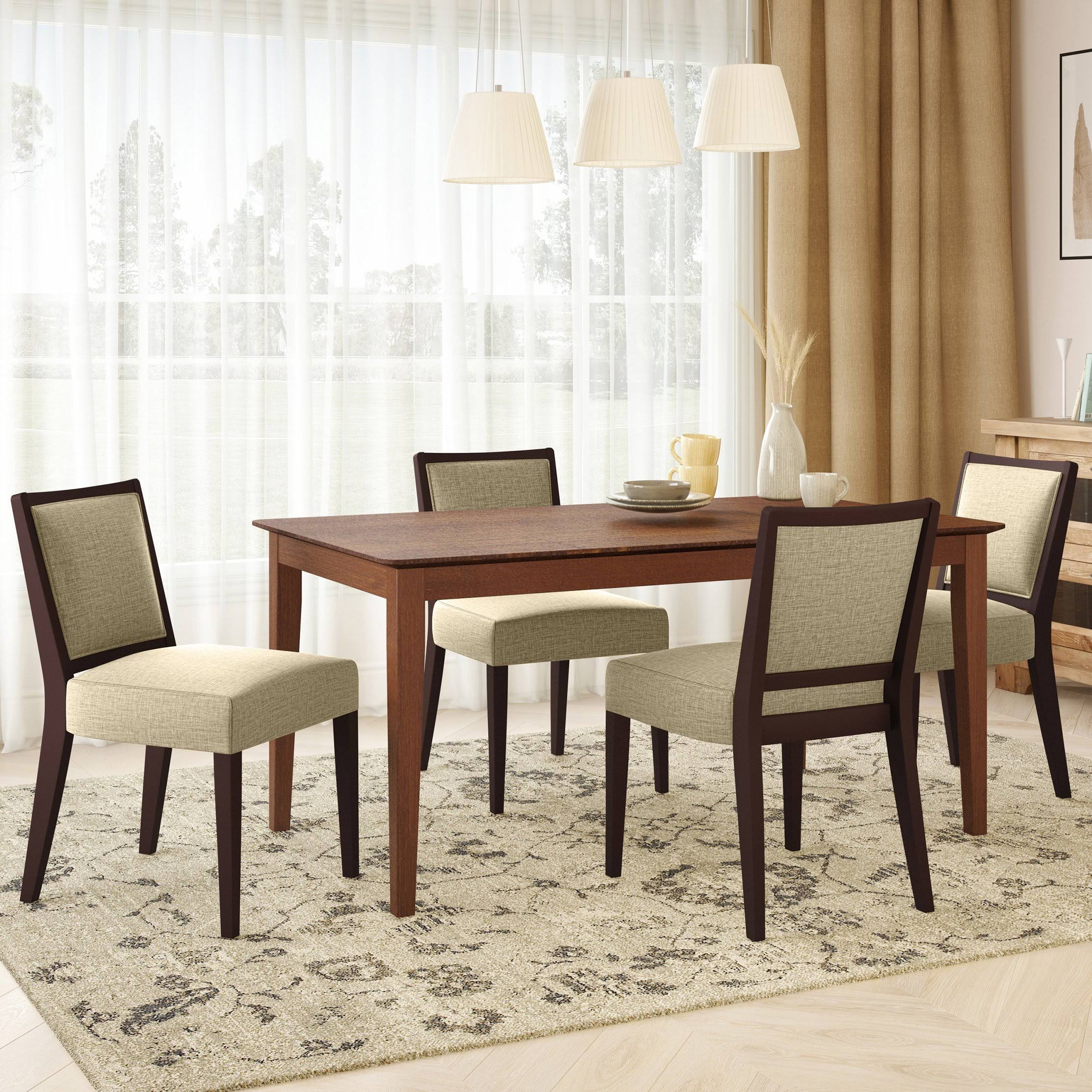 Domesis Chacon Rectangular Smart Top Dining Table Walnut Finish