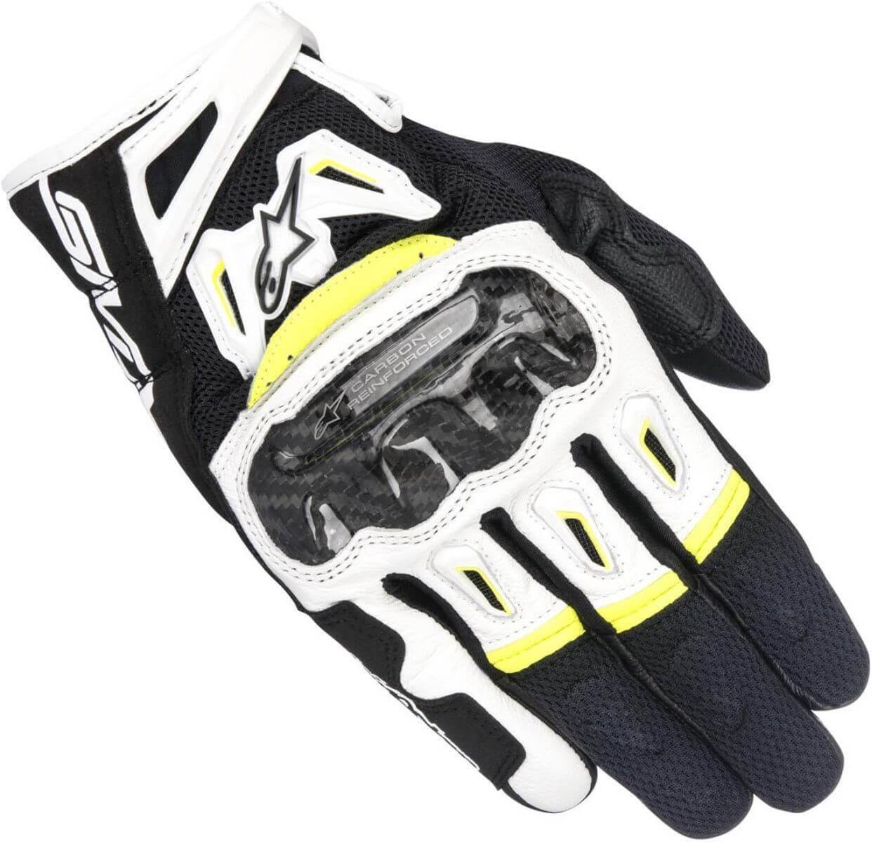 Alpinestars SMX-2 Air Carbon V2 Gloves Black White Yellow Fluo 4XL