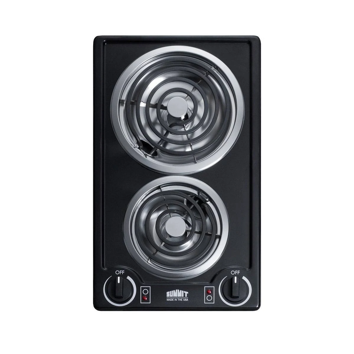 Summit CCE226BL 230V 2 Burner Coil Cooktop Black