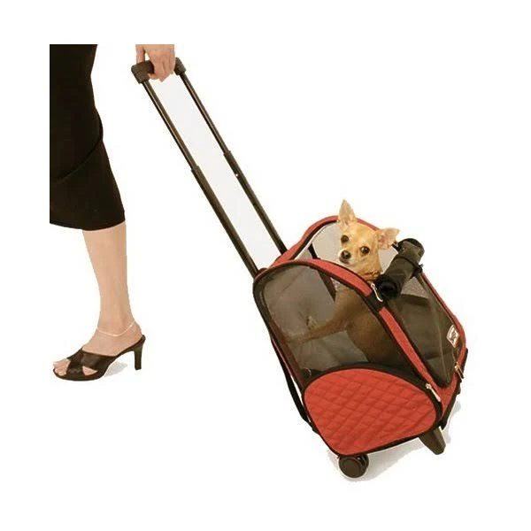 Snoozer Roll Around 4-in-1 Pet Carrier, Red/Black, Large