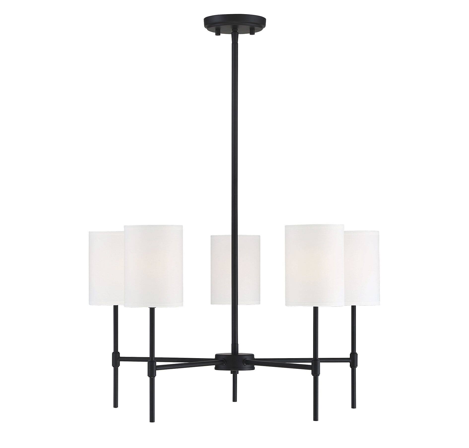 Meridian 5 Light Matte Black Chandelier (M10067MBK)