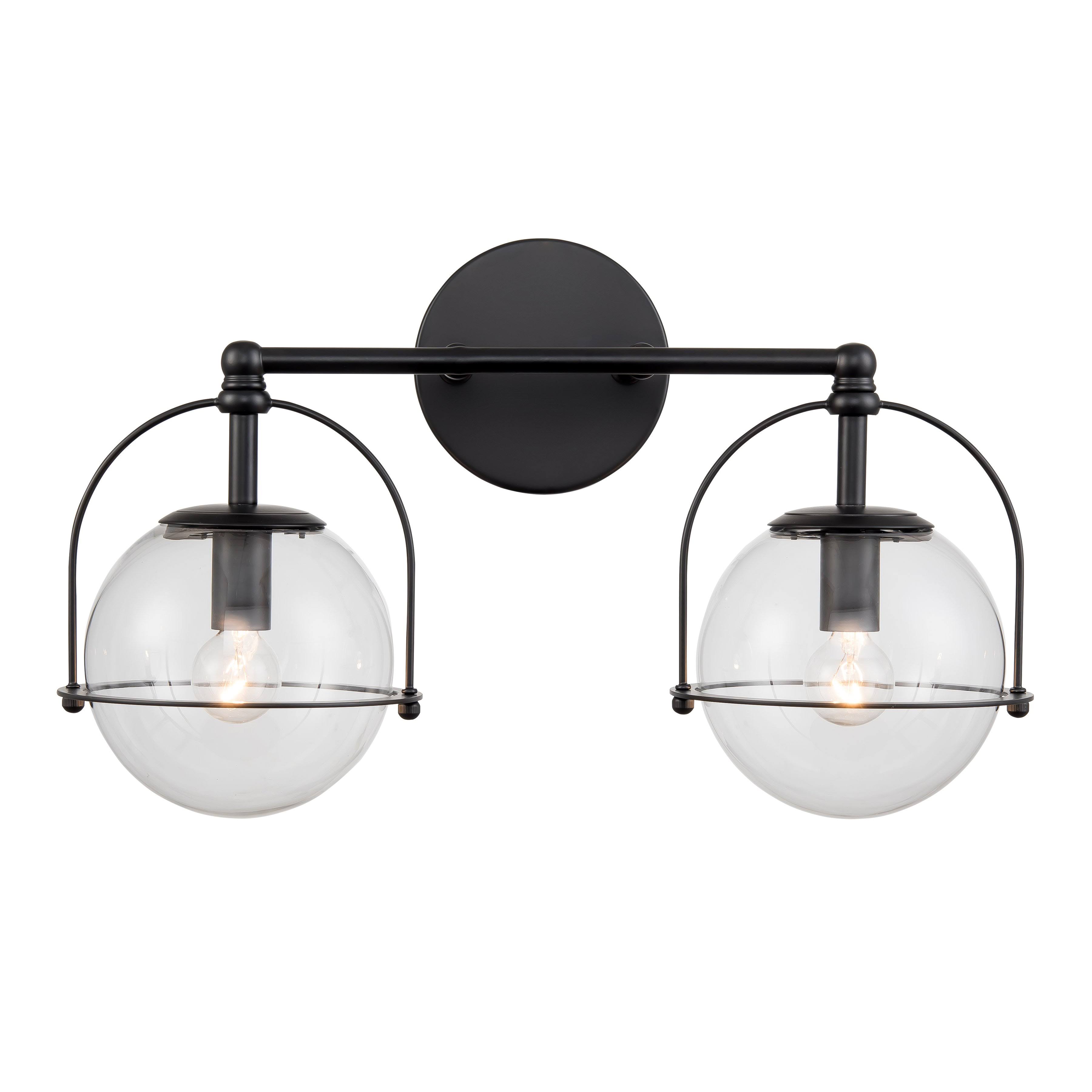 Elk Lighting-Langford 2-Light Vanity Light in Matte Black-18431/2