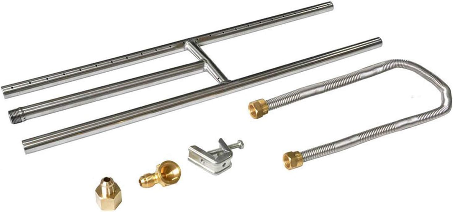 Stanbroil Rectangular Stainless Steel H-Burner for Fireplace or Fire Pit, 30 x 6 Inches Pack of 2