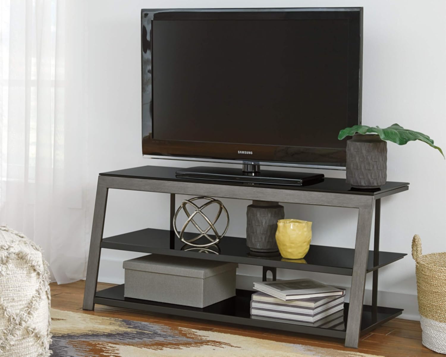 Signature Design by Ashley Rollynx Modern Industrial TV Stand, Fits TVs up to 45