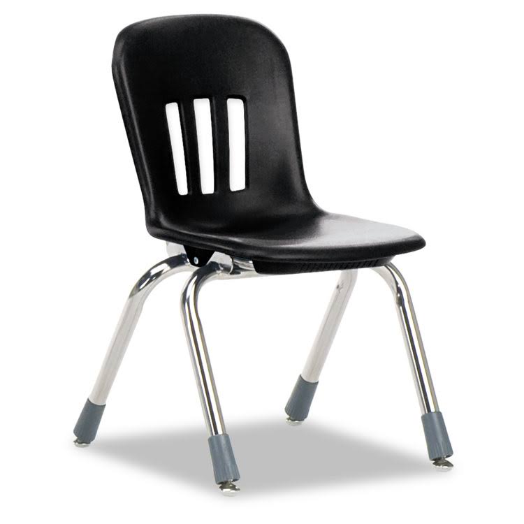 Virco Metaphor Series Classroom Chair, 12-1/2x22 Seat Height, Black/Chrome, 5/Carton -VIRN912BLK01CHM