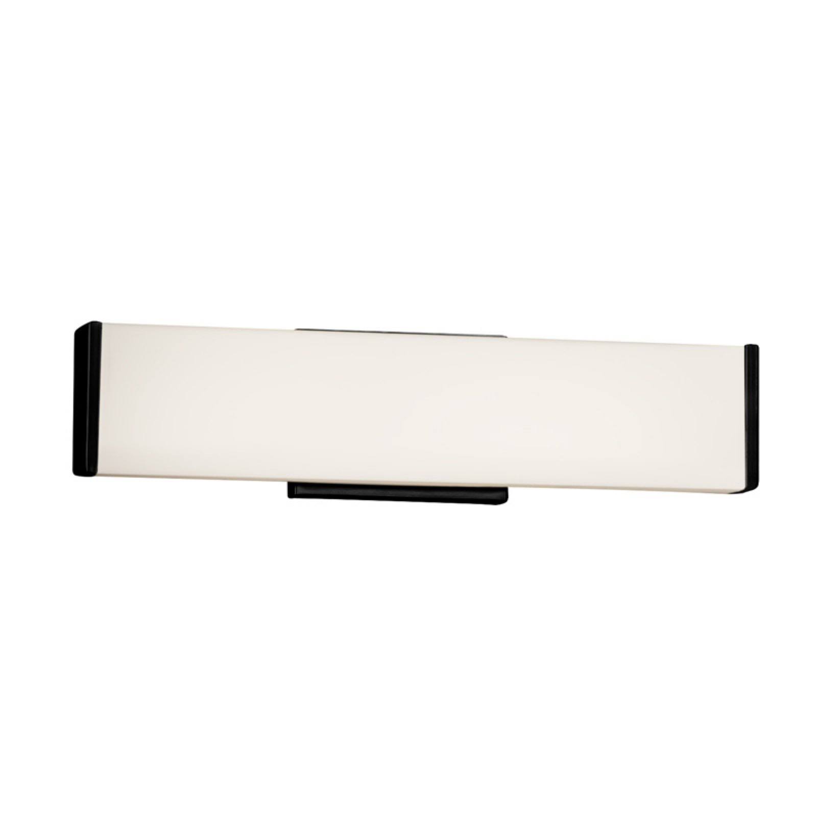 Justice Designs Fusion Latitude 19x22 ADA Linear LED Wall/Bath - Matte Black - FSN-8601-OPAL-MBLK
