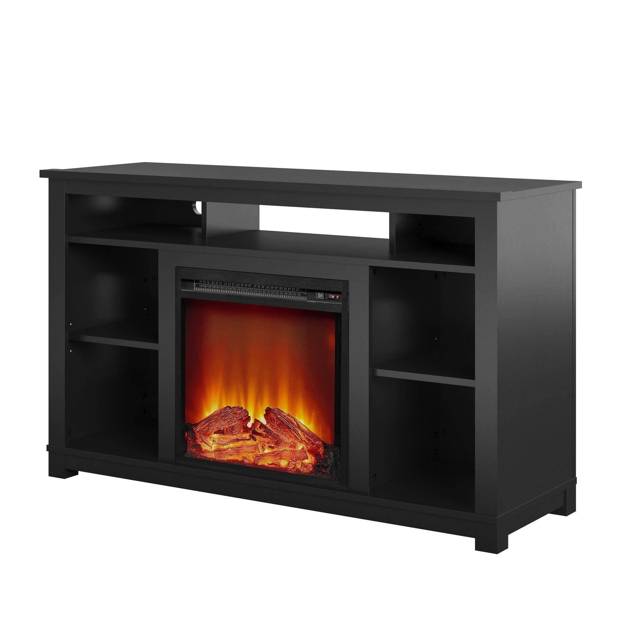 Ameriwood Home Edgewood Fireplace TV Stand for TVs Up to 55 inch, Black