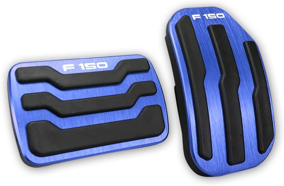 LEXLEY 2PCS Anti-Slip Aluminum Brake Gas Pedal Pads,Auto No Drilling Accelerator Pedal Covers For Ford F-150 2015 2016 2017 2018 2019 2020，Not Fit 2021 F150，Not Fit 2009-2014 F150 -BLACK