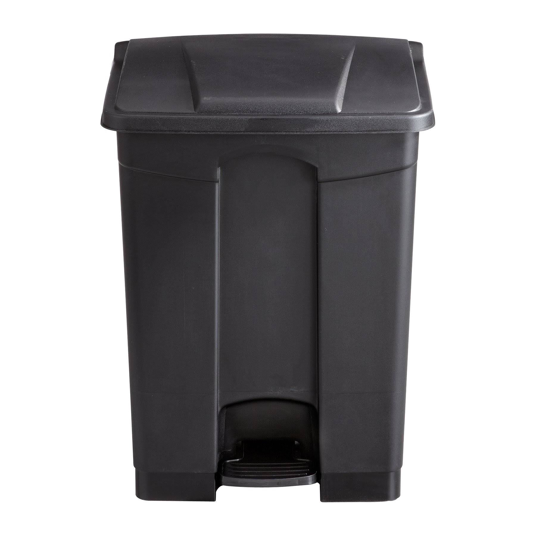 Safco - Trash can - flip lid - 17 gal - foot pedal - plastic - black