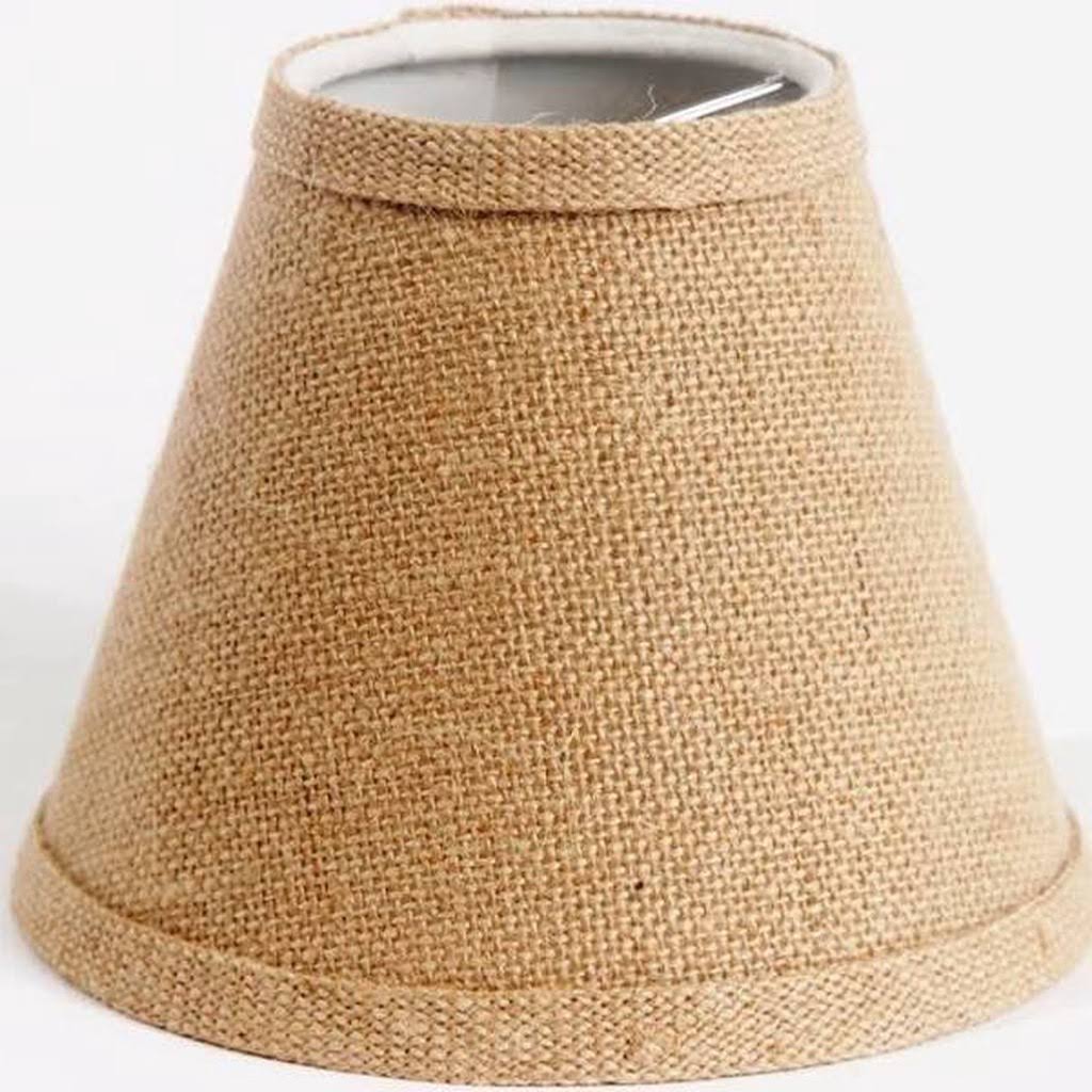 Urbanest 1100328d Chandelier Lamp Shade 6-Inch, Hardback, Clip On, Burlap(set of 9)