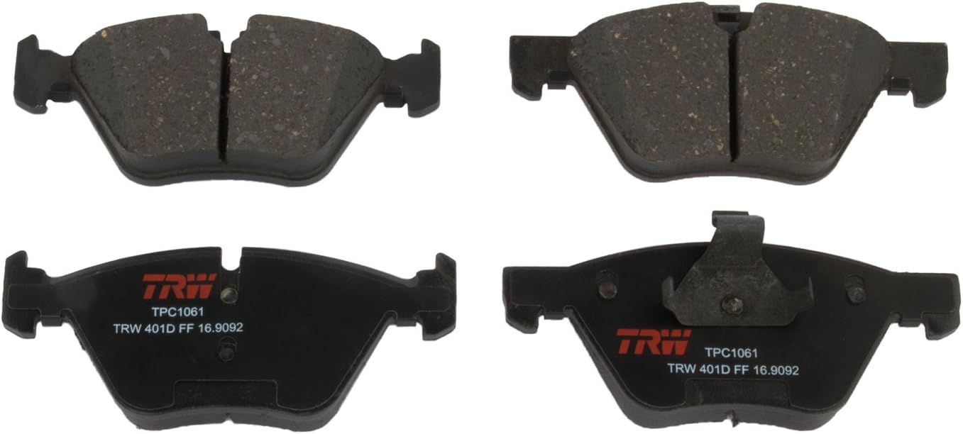 TRW TPC1061 Disc Brake Pad Set for BMW 328i: 2007 and other applications Front, Black