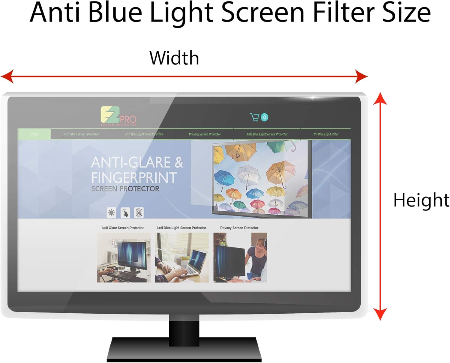 Anti Blue Light Screen filter for 31 and 32 Inches Computer Monitor, Screen Filter size is 17.3