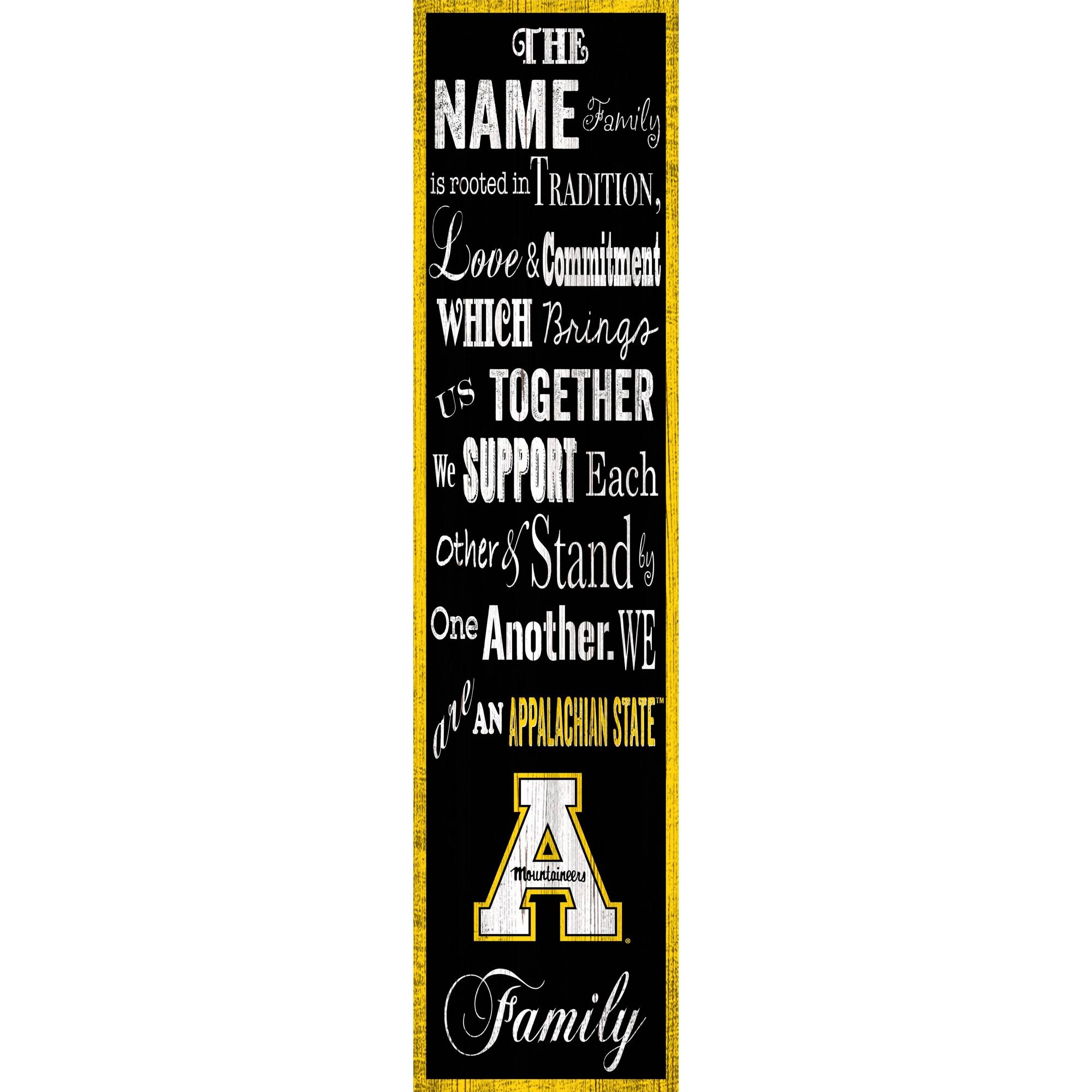Fan Creations Appalachian State Mountaineers 6&& x 24&& Personalized Family Banner Sign