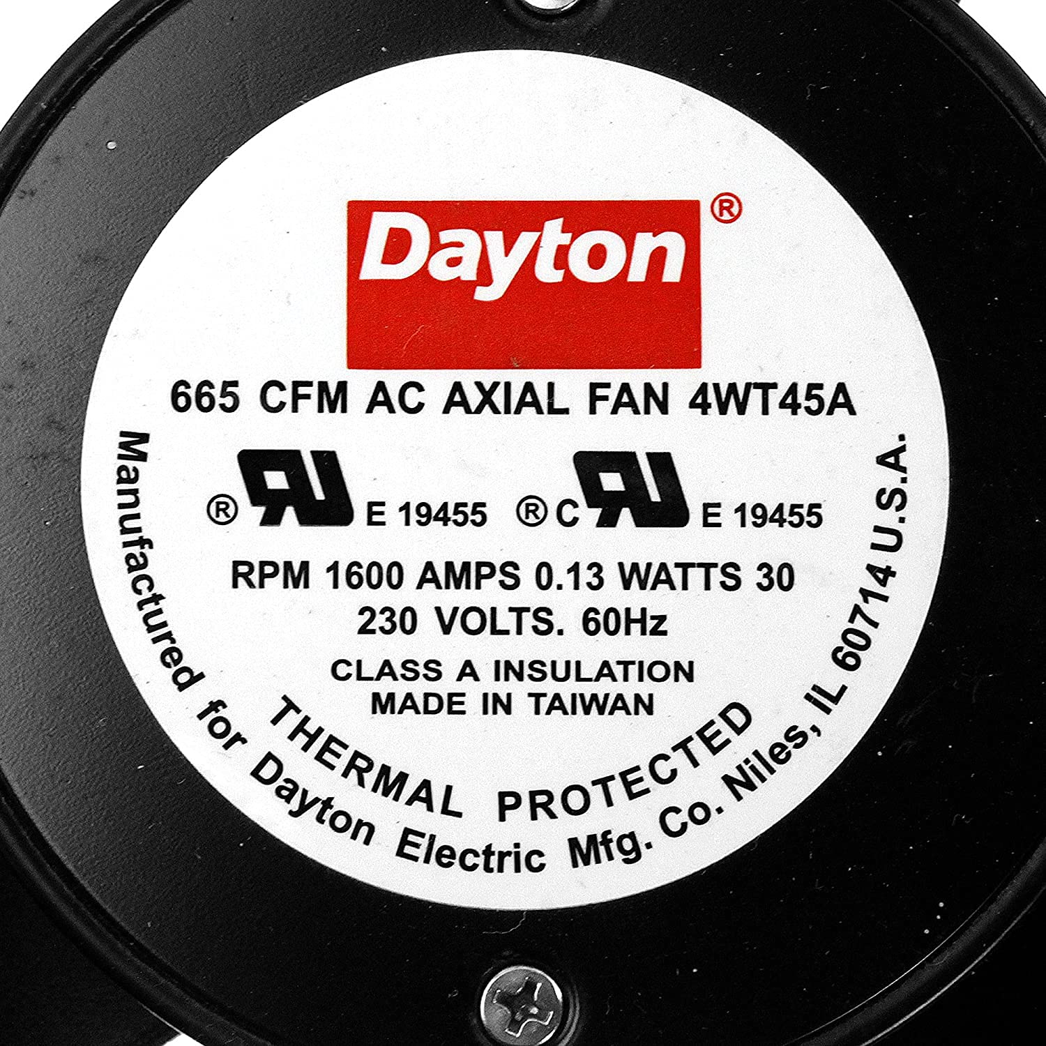 4WT45A Dayton 230V 30W 665CFM 25489 AC AXIAL Fan