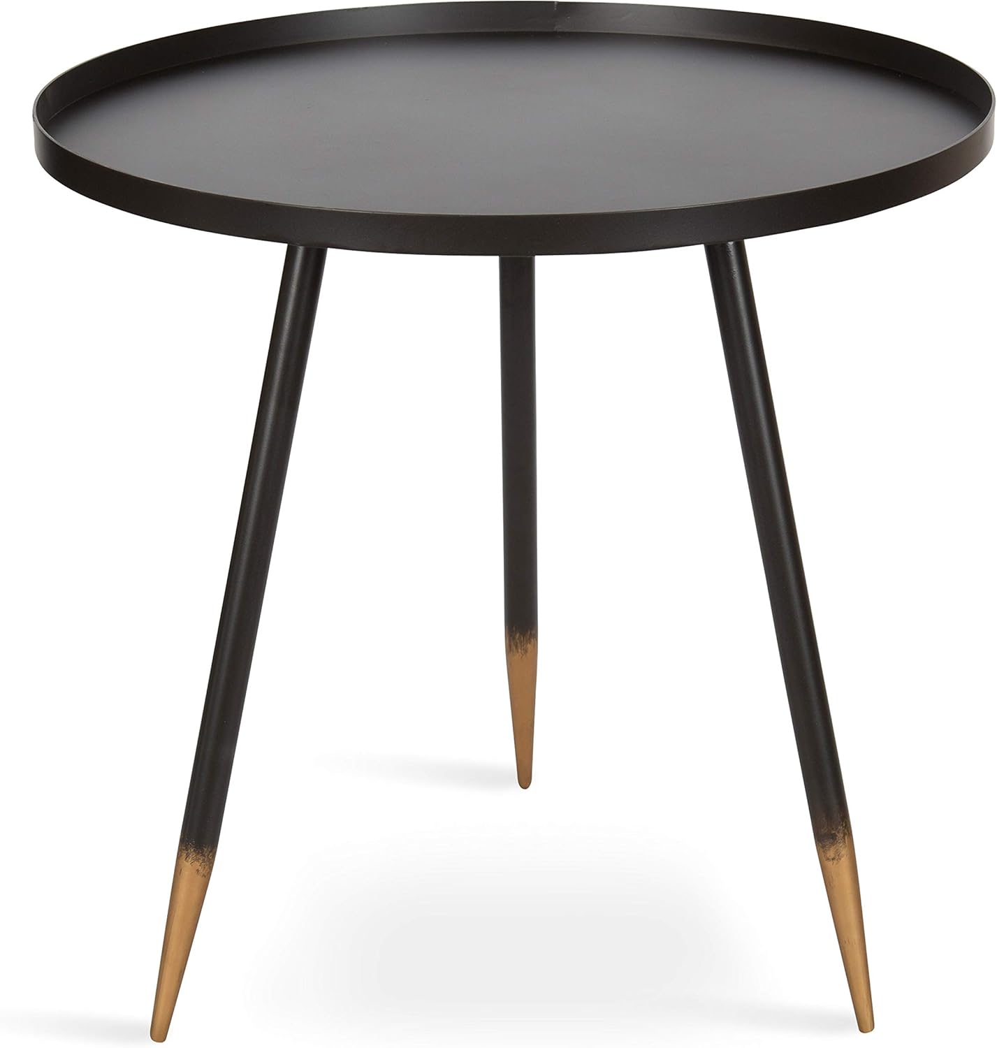 Kate and Laurel Duvall Modern Round Metal Side Table, 20 x 20 x 20.5, Black, Chic Minimalist End Table for Storage and Display