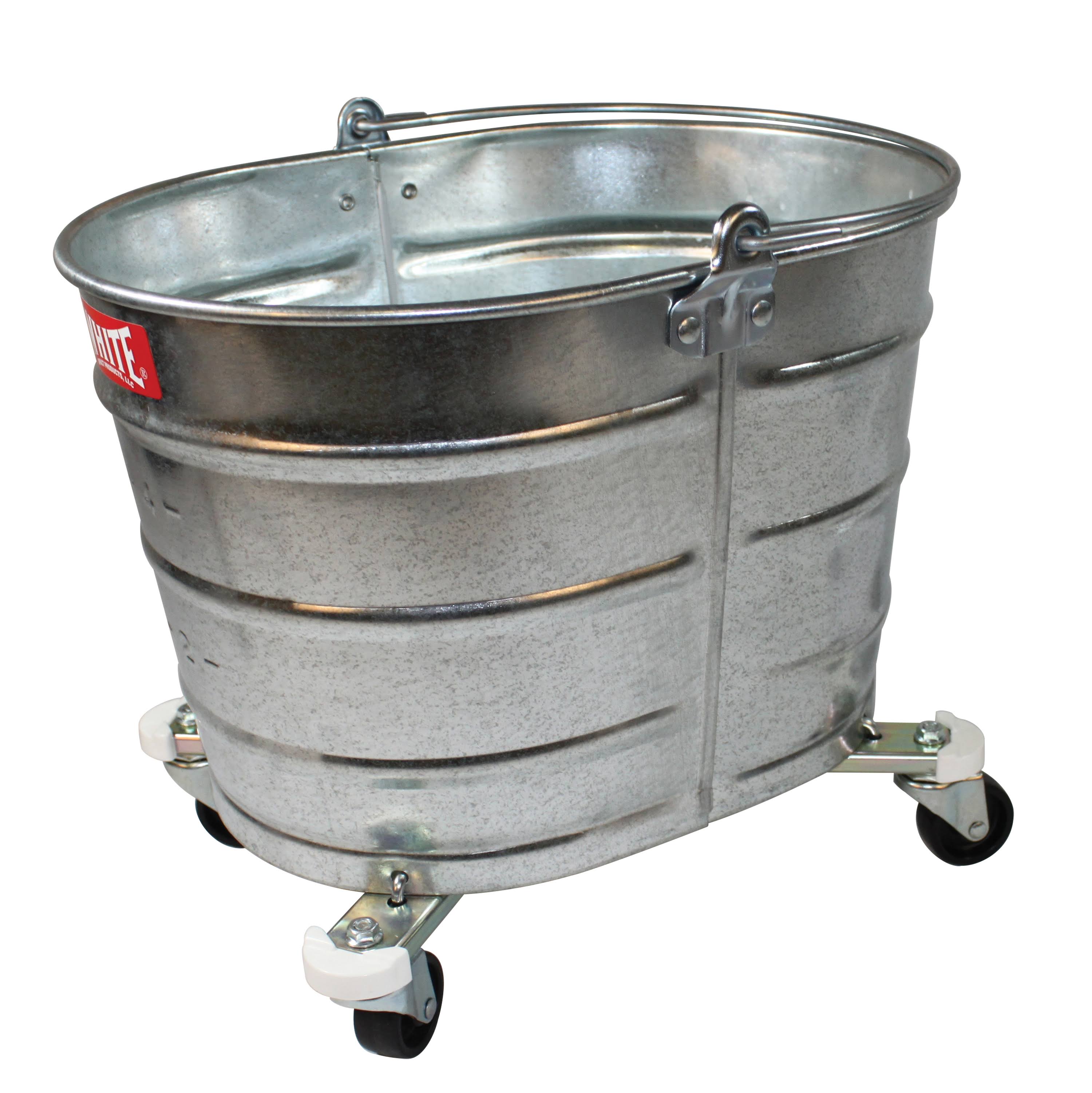 Impact Oval Galvanized Steel Bucket with 2x22 Casters IMP260