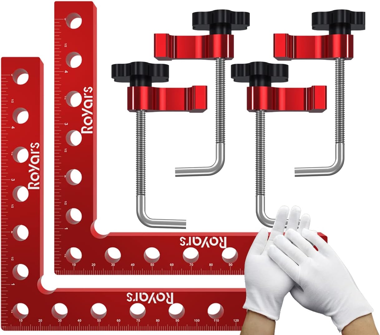 Royars Update 90 Degree Positioning Squares Right Angle Clamps for Woodworking,2 Pack（5.5