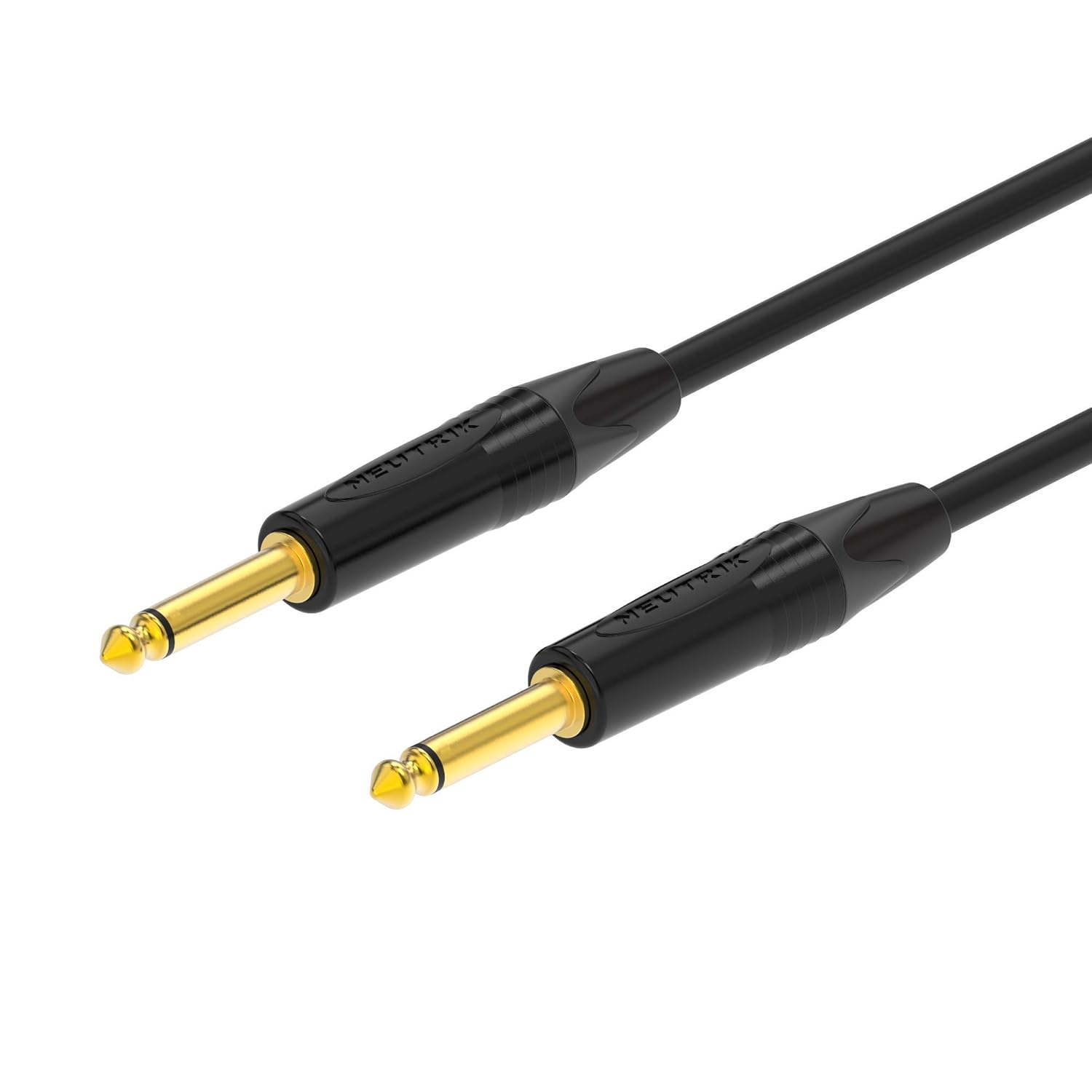Canare GS-6 Guitar Bass Instrument Cable | 1/4 Inch TS to 1/4 Inch TS | Neutrik Gold | 15 Feet | Black | Assembled in The USA Pack of 2