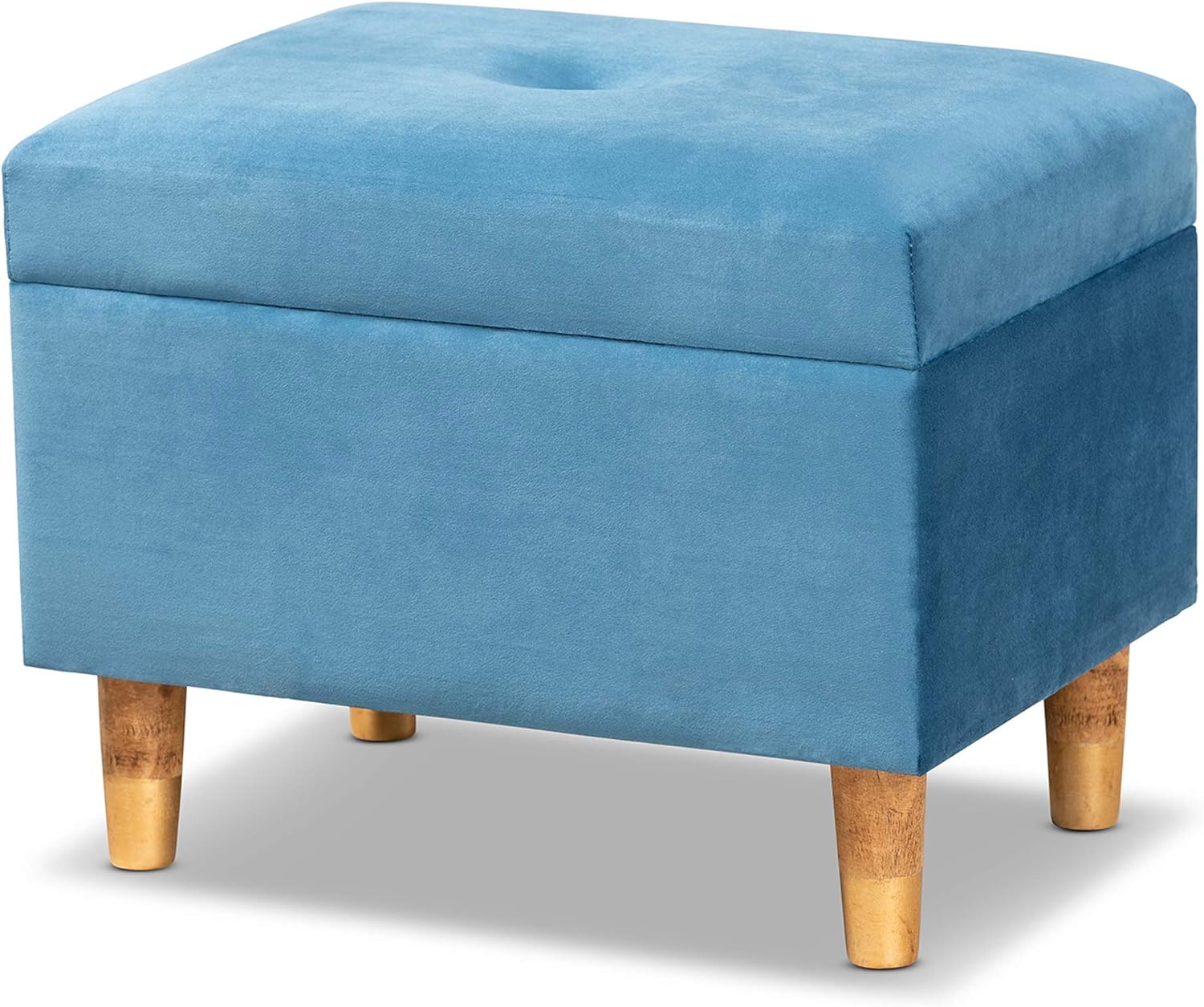 Baxton Studio 178-11319-AMZ Ottomans, Blue/Oak Pack of 2