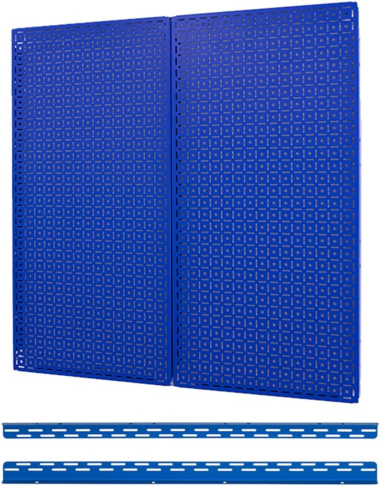OmniWall Pegboard 2- Panel Side-By-Side Set 32-Inch Tall x 32-Inch Wide Metal Pegboard For Garage & Home Storage Red Pack of 2