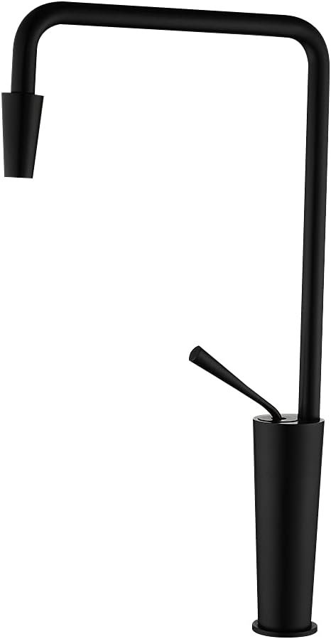 Yawhite Bathroom Vessel Sink Faucet Tall Single Handle One Hole Faucet Vanity Bath Mixer Tap Solid Brass in Black