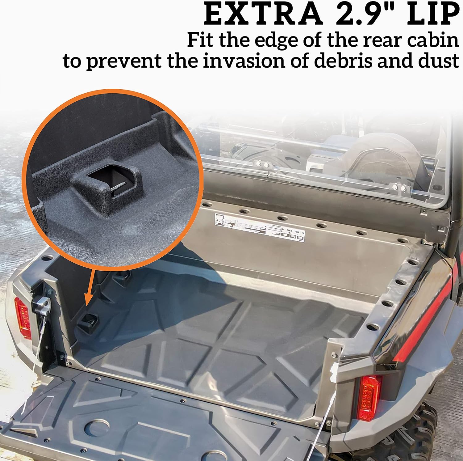 SAUTVS Rubber Bed Mat Liner for General 1000, TPE Rear Cargo Bed Mat All Weather Protector Slush Liner for Polaris General 1000 / General 4 1000 2016-2021 Accessories (Replace #2881933)